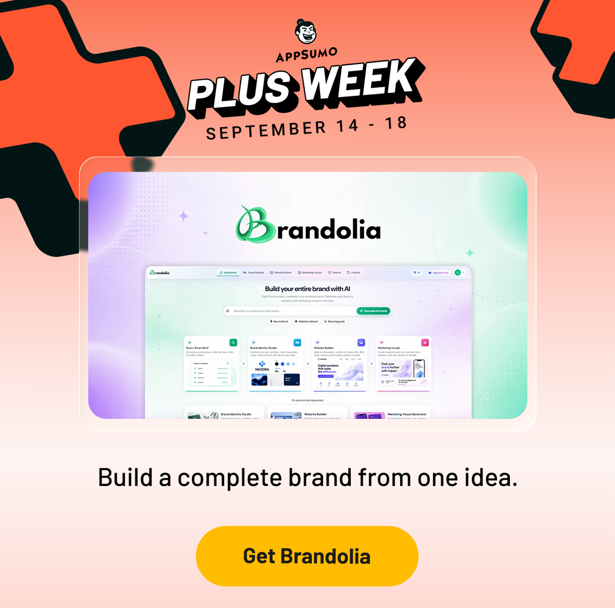 Brandolia: Build a complete brand from one idea.