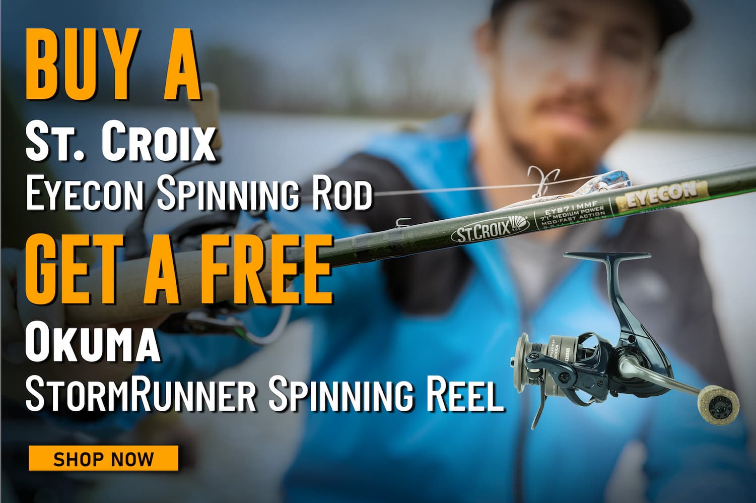 Buy a St. Croix Eyecon Spinning Rod Get a Free Okuma StormRunner Spinning Reel Shop Now