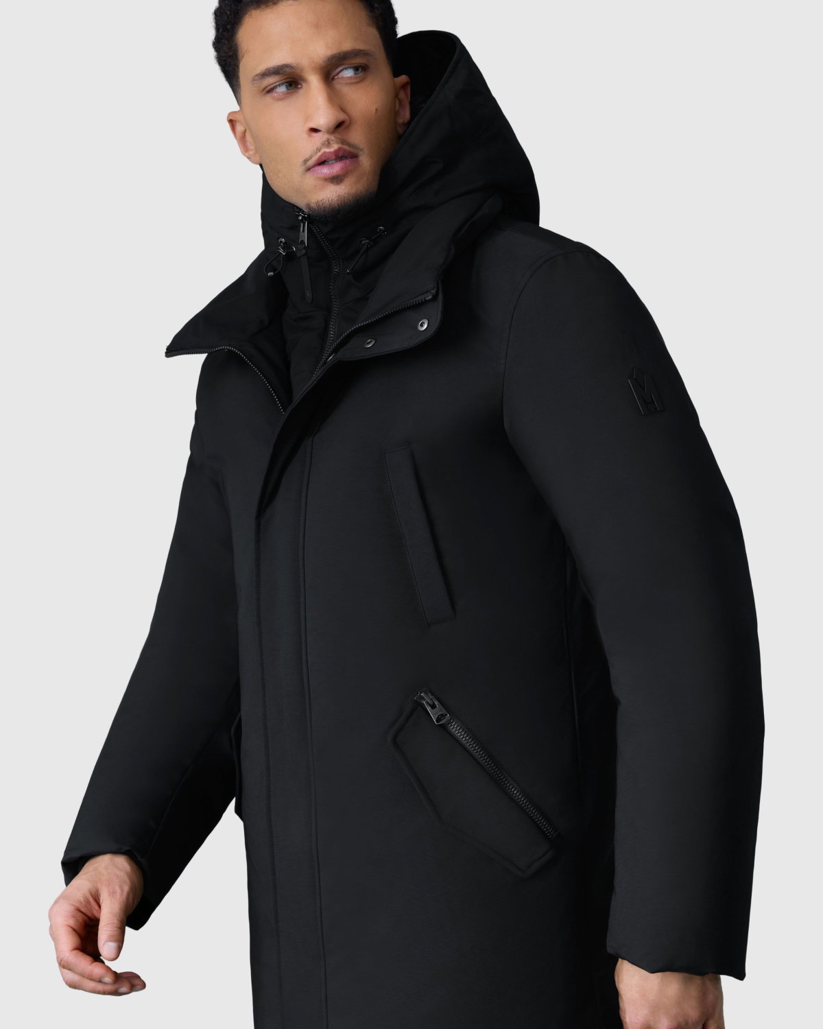 EDWARD-NFR 2-in-1 down coat with removable hooded bib for men