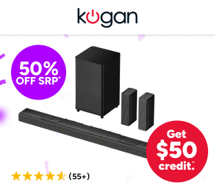 Kogan 9.1.4 Channel Dolby Atmos Soundbar with Wireless Subwoofer & Rear Speakers Product Image