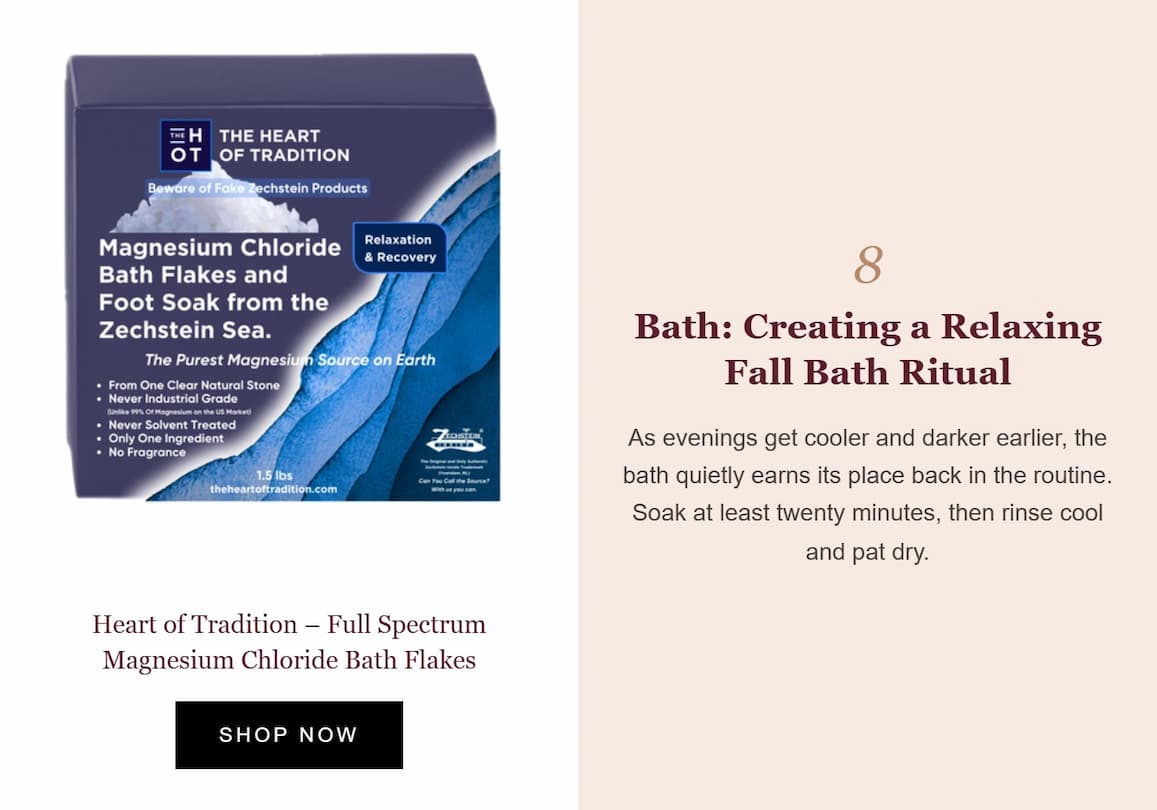 HEART OF TRADITION – Full Spectrum Magnesium Chloride Bath Flakes & Foot Soak