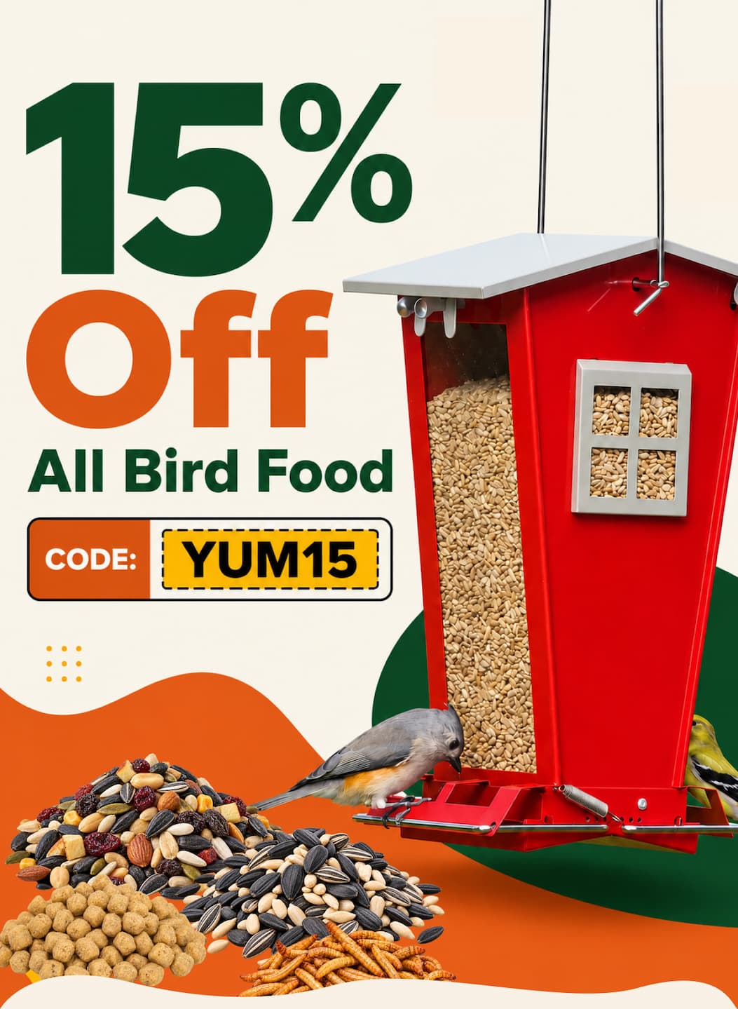 15% Off All Bird Food