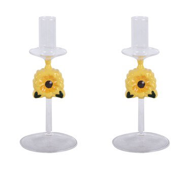 Temp-tations Seasonal Set of 2 Glass Taper Candle Holders