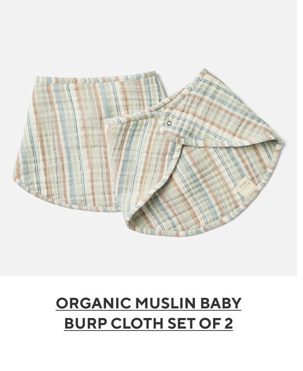 Organic Muslin Baby Burp Cloth Set of 2