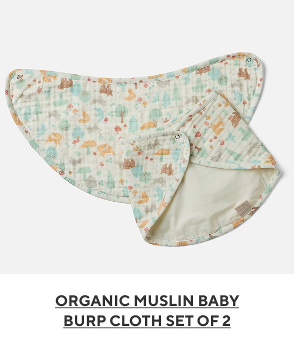Organic Muslin Baby Burp Cloth Set of 2