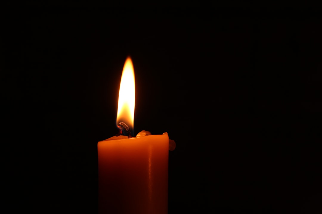 Candles lit during a power outage
