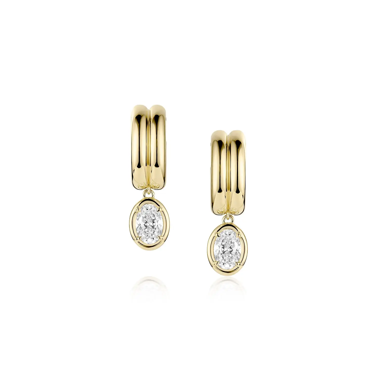Image of Odette Oval Drop Earrings