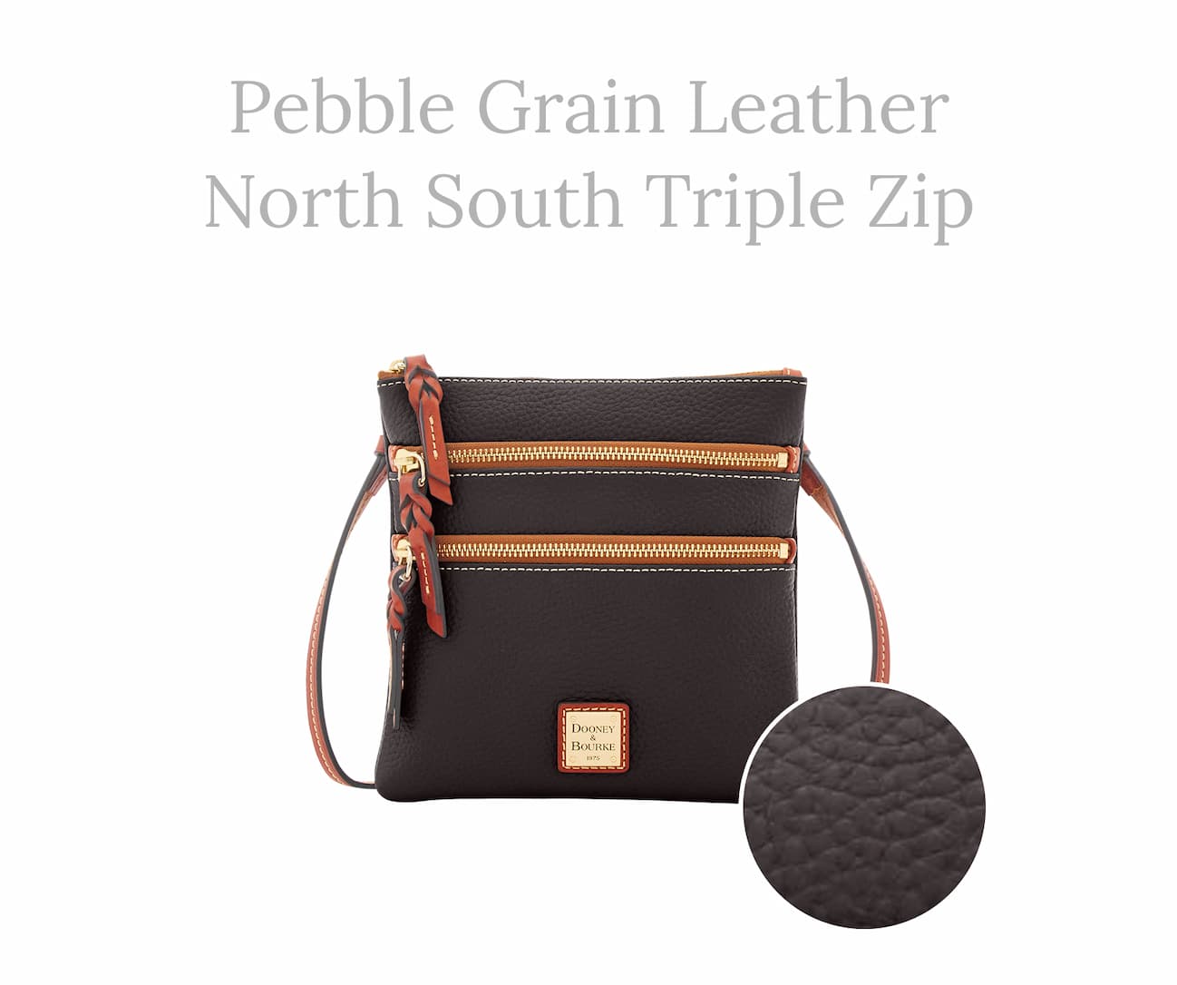 Pebble Grain North South Triple Zip