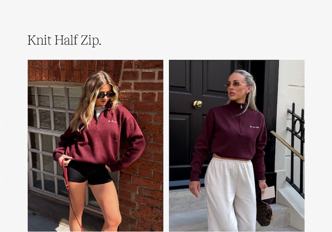 Knit half zip.
