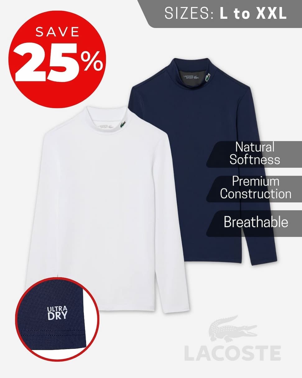 Lacoste Mens 2026 Lacoste Compression Fit Crew Neck Color Block Baselayer