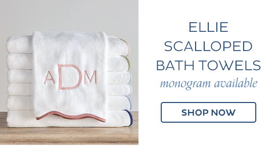 Ellie Scalloped Bath Towels (Monogram Available)