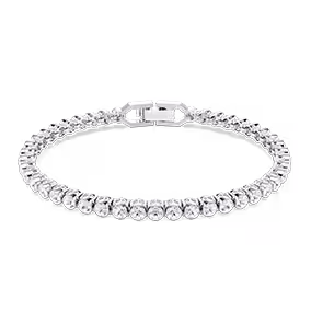 Bracciale Imber Emily Tennis, Taglio Round, Bianco, Placcato rodio