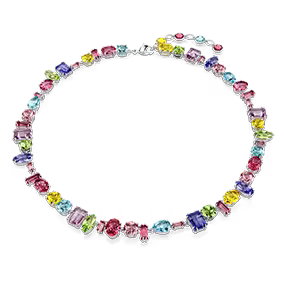 Collana Gema, Taglio Misto, Multicolore, Placcata rodio