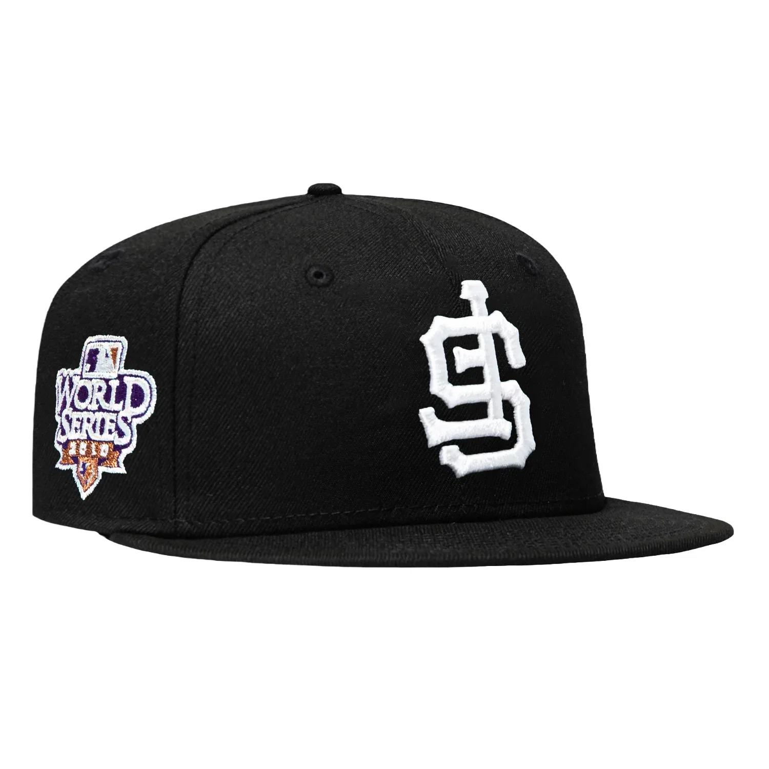 Image of New Era 59Fifty San Francisco Giants 2010 World Series Patch Upside Down Pink UV Hat - Black, White