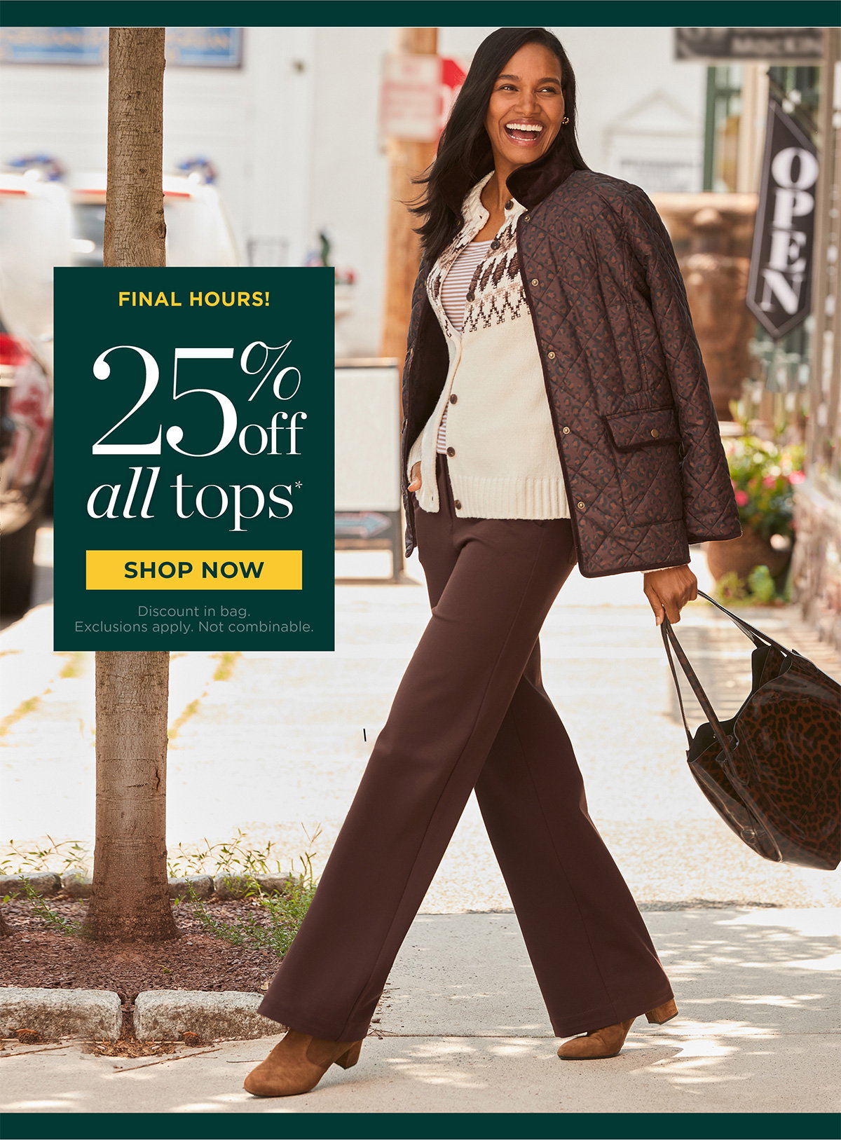 Final Hours! 25% off all tops | Shop Now