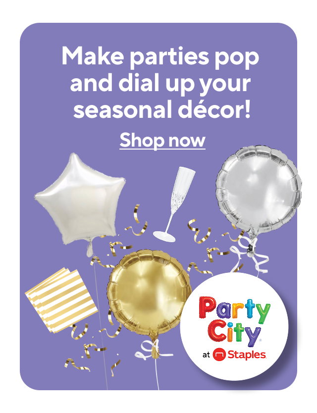 Make parties pop and dial up your seasonal decor! Shop now.
