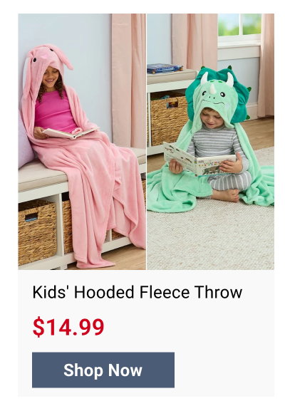 Kids' Hooded Fleece Throw