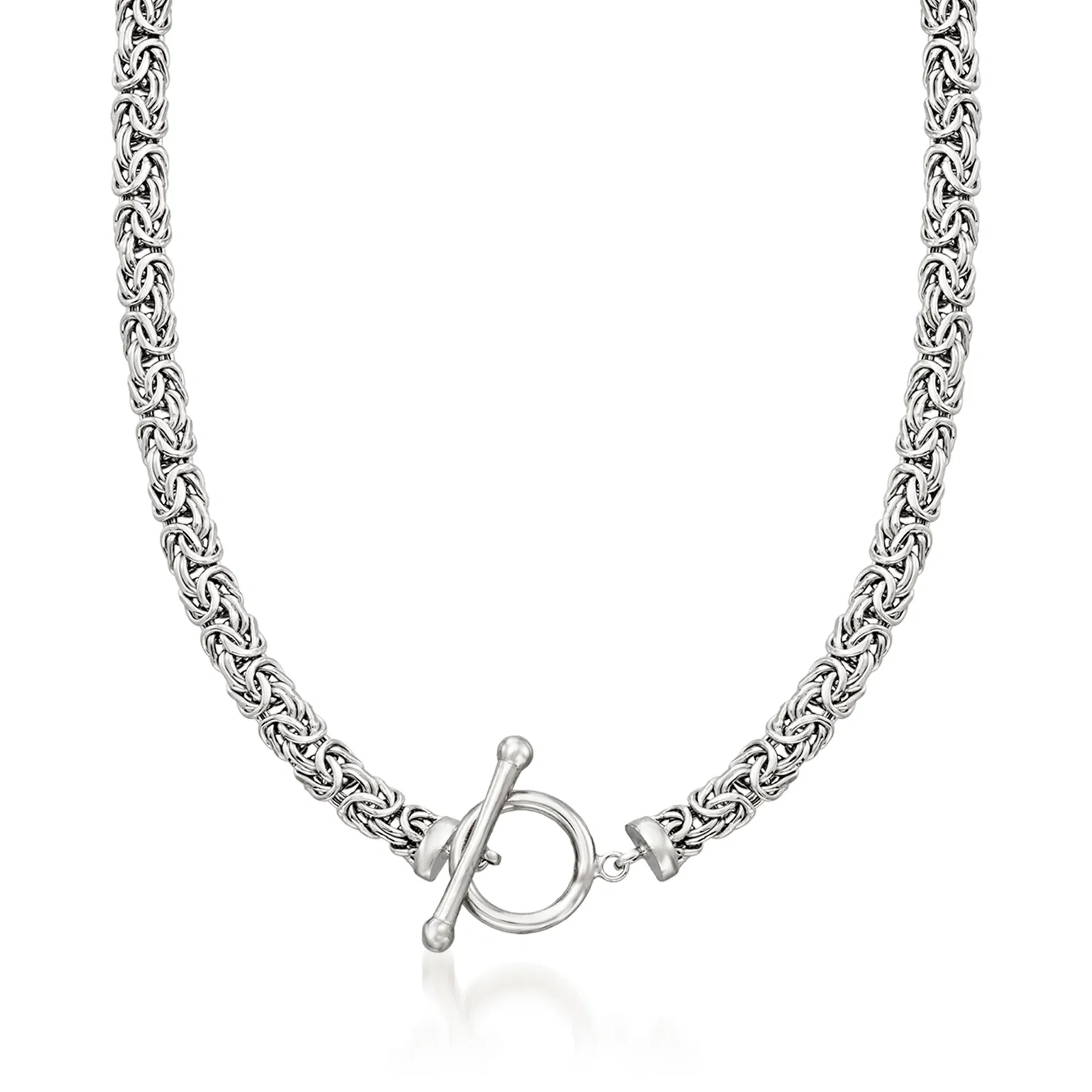 Image of Sterling Silver Byzantine Toggle Necklace