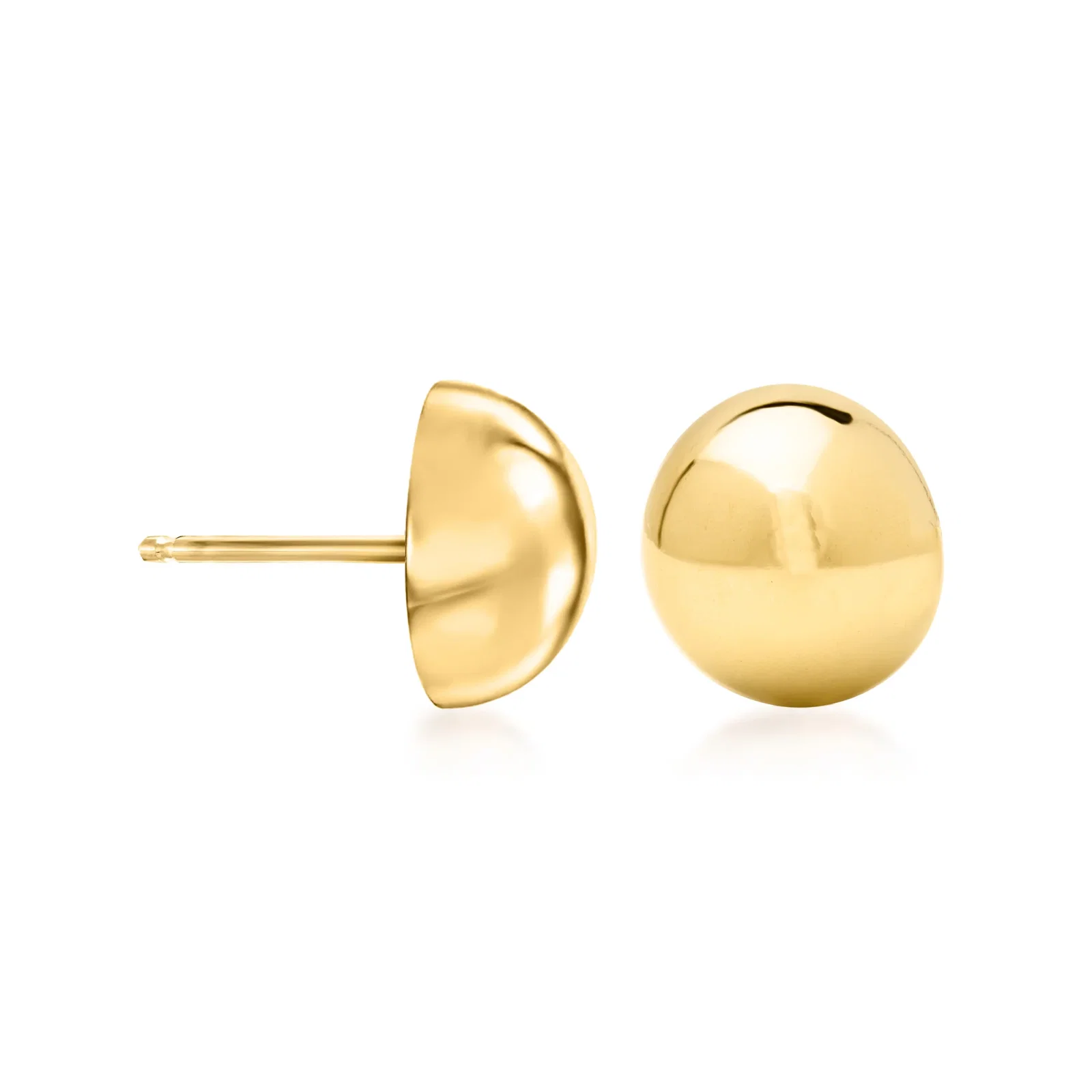Image of 12mm 14kt Yellow Gold Domed Button Earrings