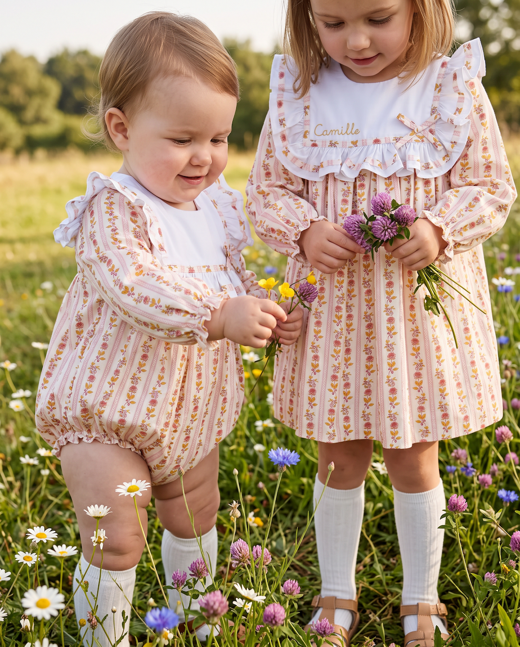 Fall Floral Stripe Bib Collar Collection