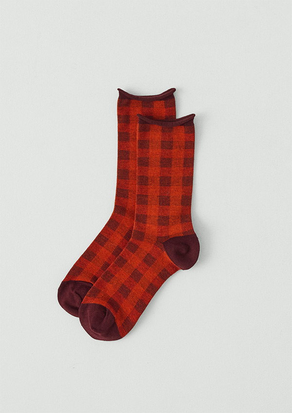 Check Cotton Cashmere Socks