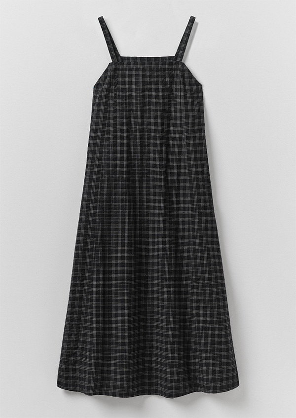 Check Cotton Wool Apron Dress