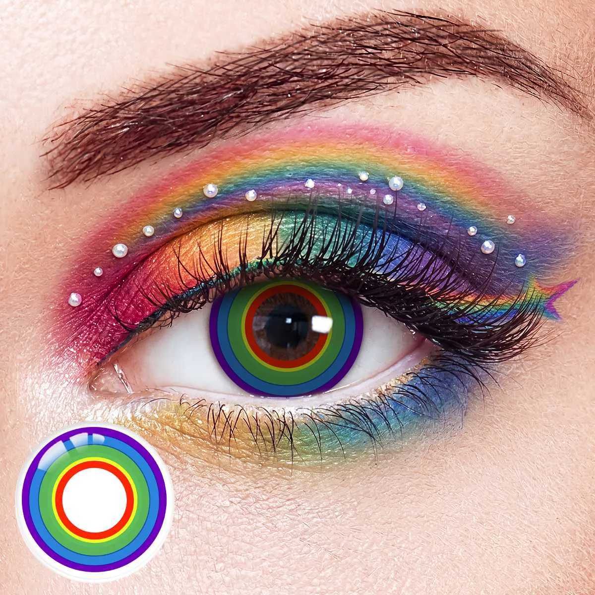 Rainbow Orbit Costume Yearly Contact Lenses | 2 Pcs