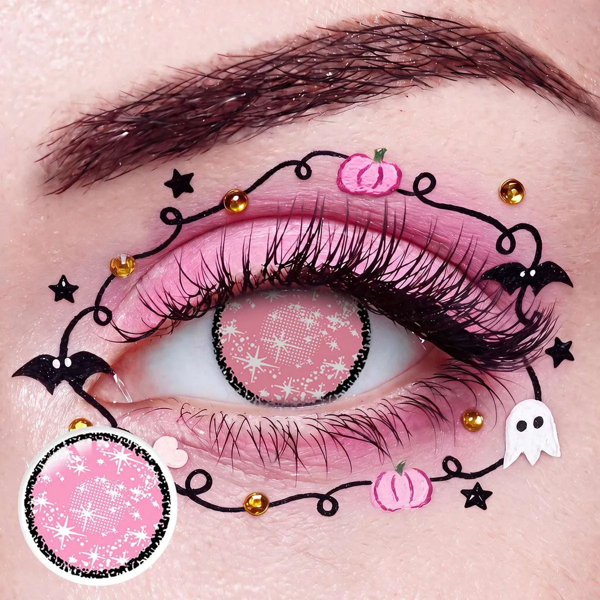 Galaxy Pink Costume Yearly Contact Lenses | 2 Pcs