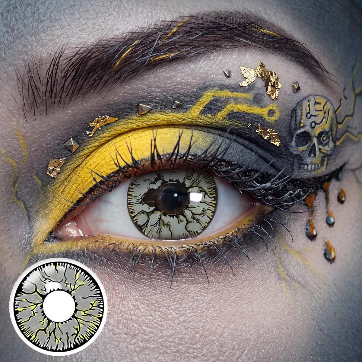 Thunder Silver Gray Costume Yearly Contact Lenses | 2 Pcs