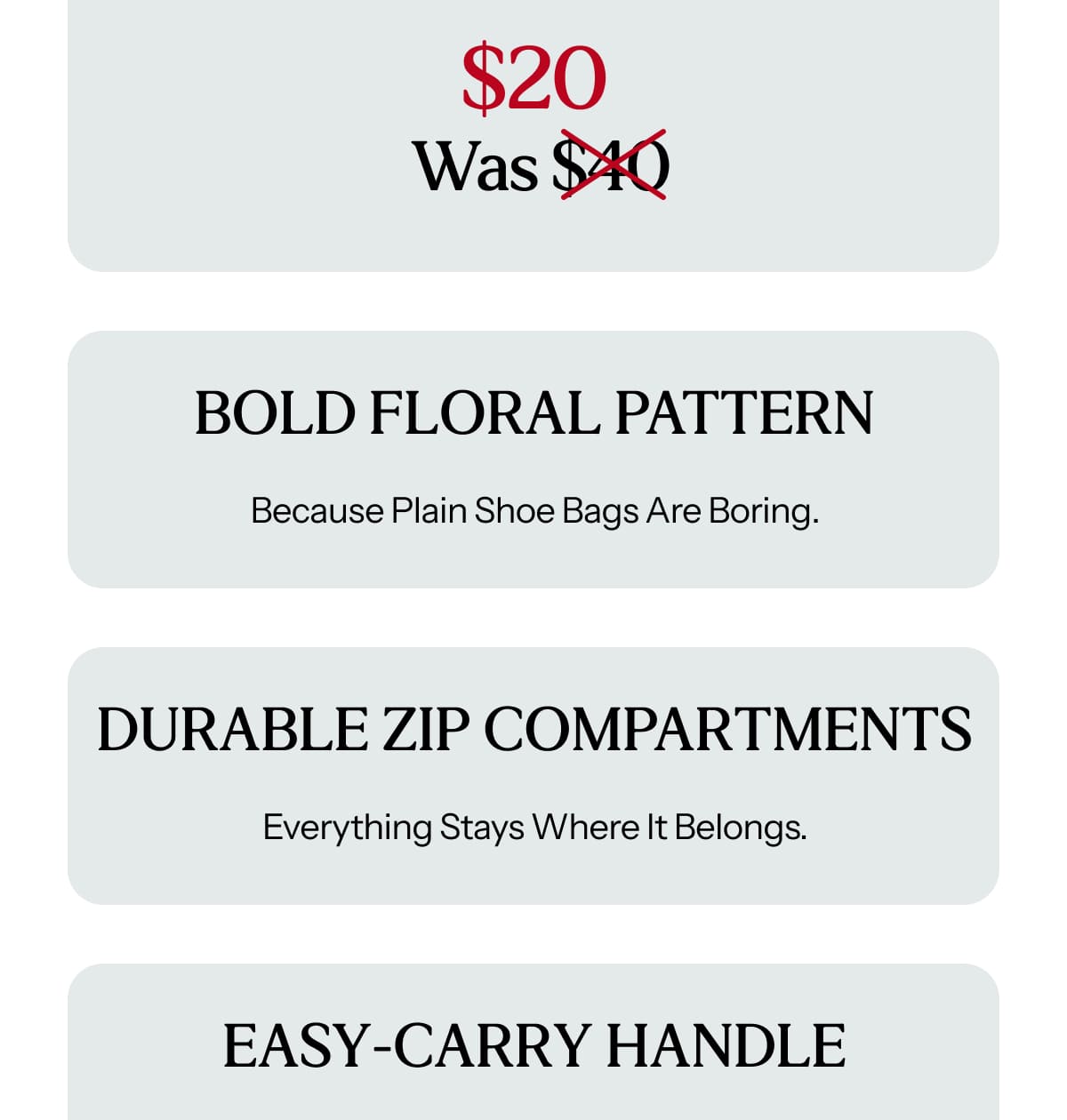 DURABLE ZIP COMPARTMENTS