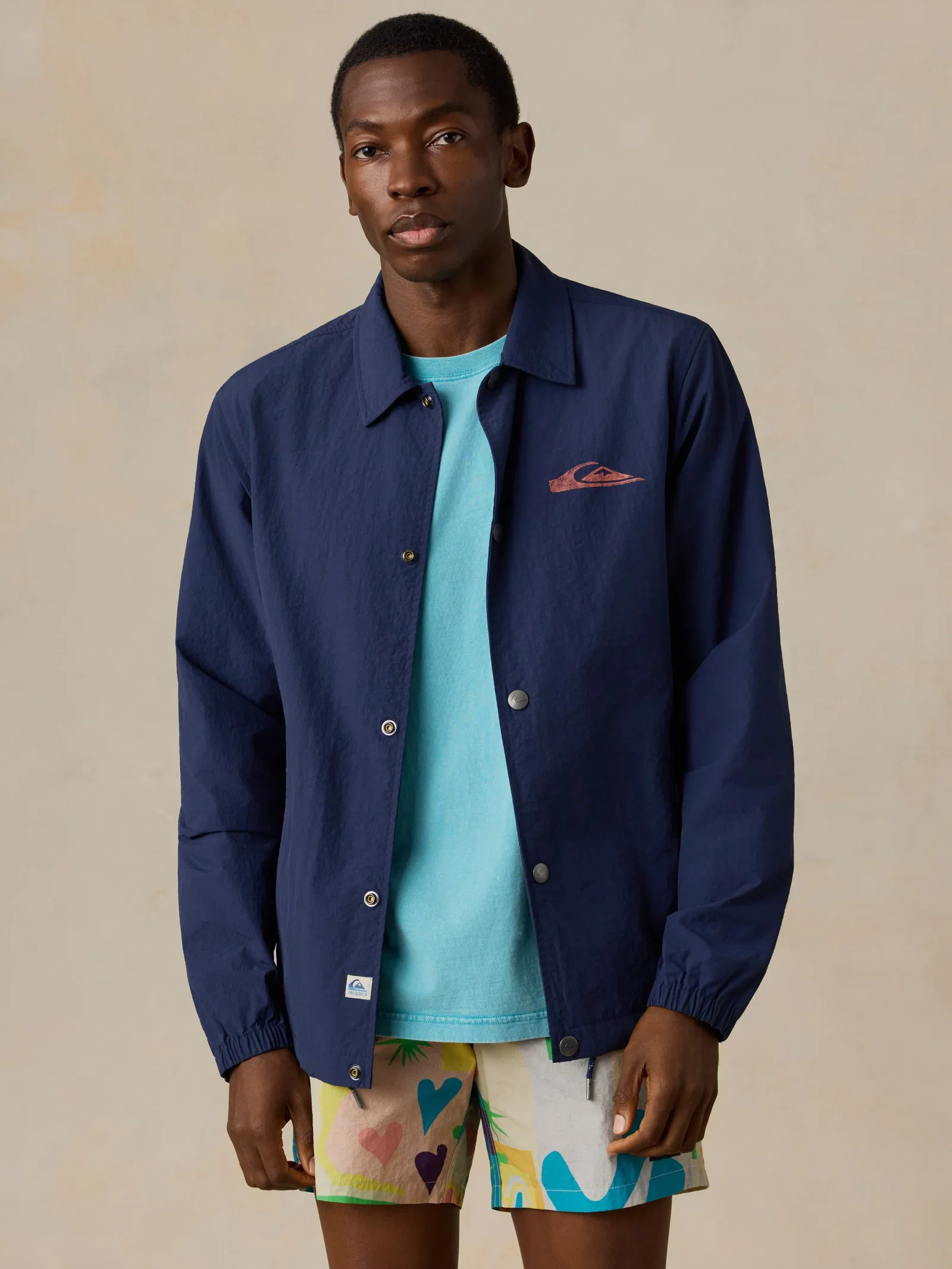 Image of FAHERTY X QUIKSILVER COACHES JACKET - HUNTINGTON NAVY