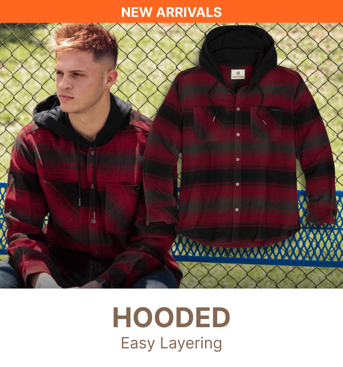 Men's Lumber Joe Flannel Hooded Long Sleeve Snap Shirt