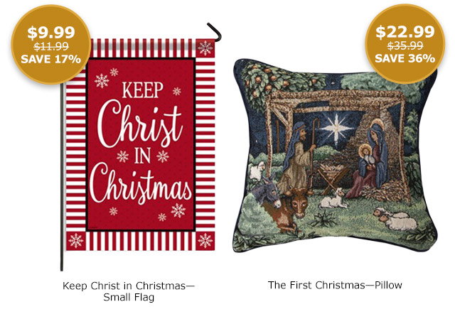 Keep Christ in Christmas Flag | The First Christmas Pillow
