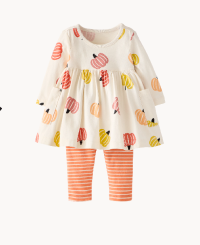 Baby Halloween Long Sleeve Pocket Dress & Leggings Set