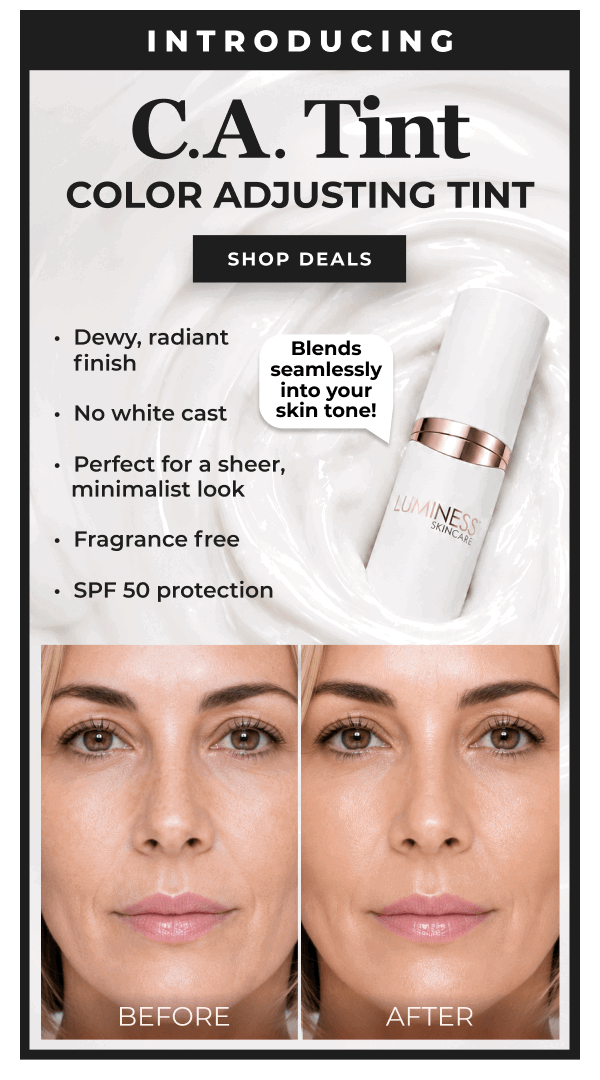 INTRODUCING COLOR ADJUSTING TINTED MOISTURIZER SPF KIT: Dewy, radiant finish. No white cast. Perfect for sheer, minimalist look. Fragrance free. SPF 50 protection.