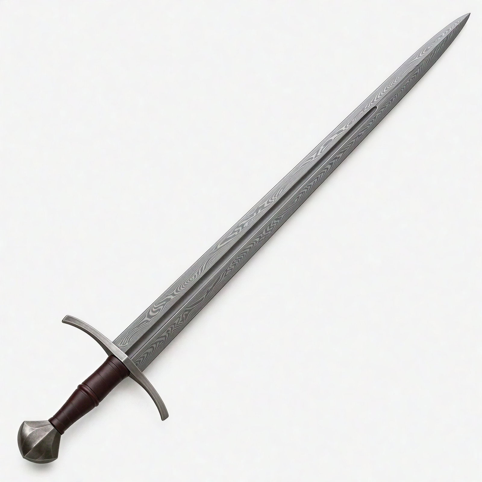 Damascus Broadsword — 39″ · 352-layer Damascus steel