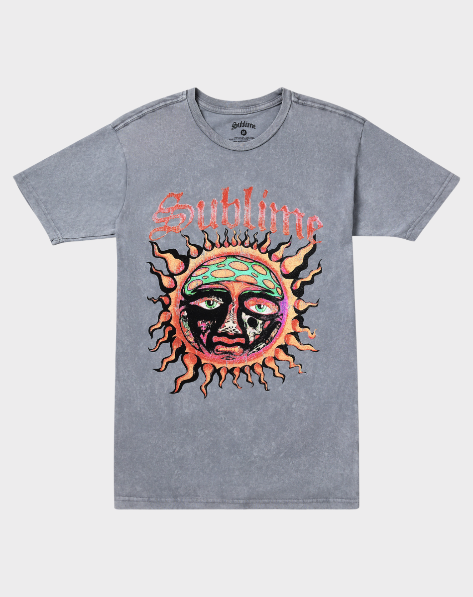 Sublime Sun Logo Gray Wash T Shirt