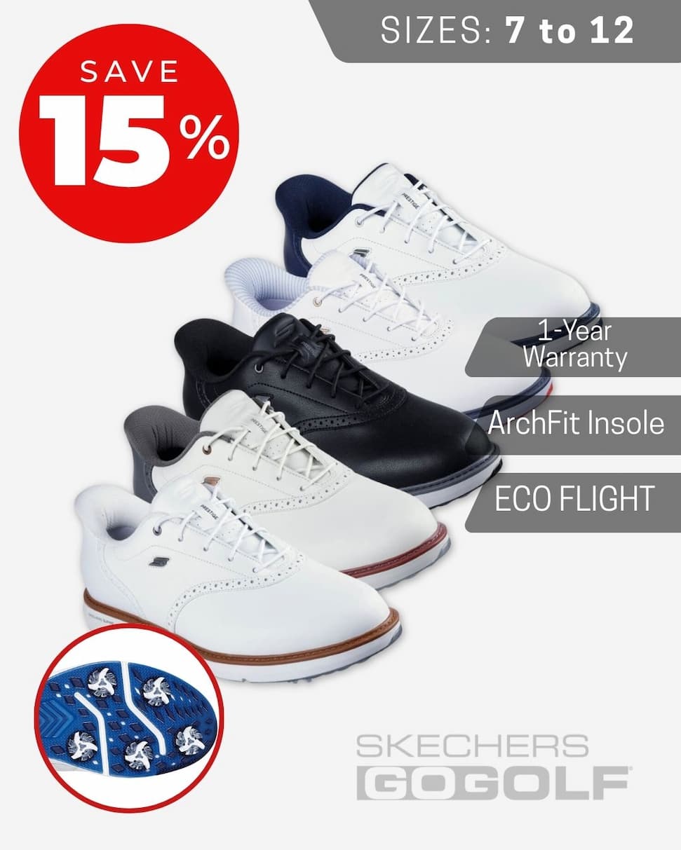 Skechers Mens Slip-ins GO GOLF Prestige Leather Waterproof Golf Shoes