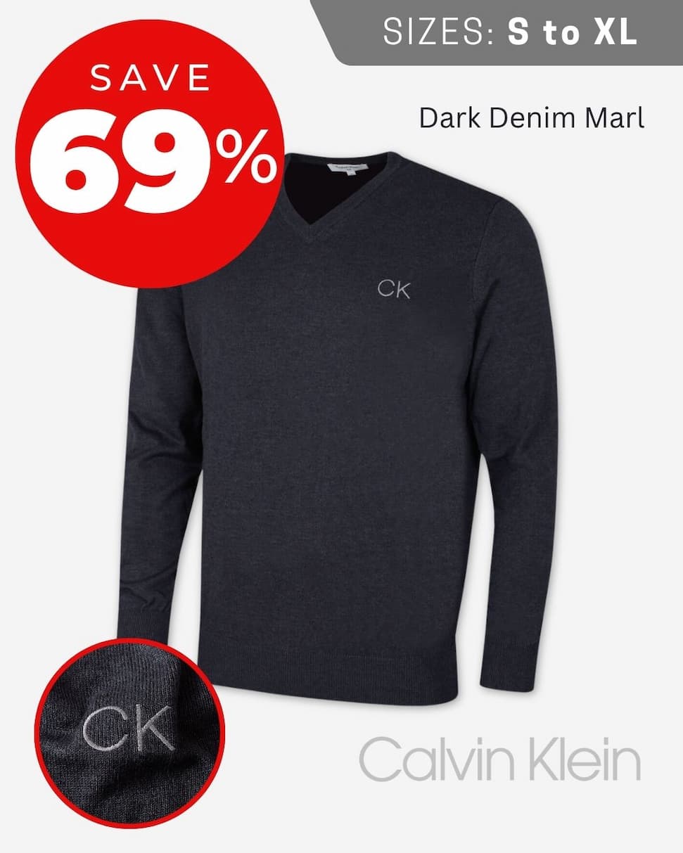 2026 Durable Comfort V-Neck Tour Golf Sweater - Dark Denim
