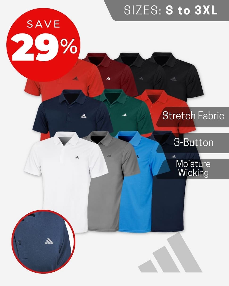 adidas Golf Mens Performance Left Chest Logo Polo Shirt