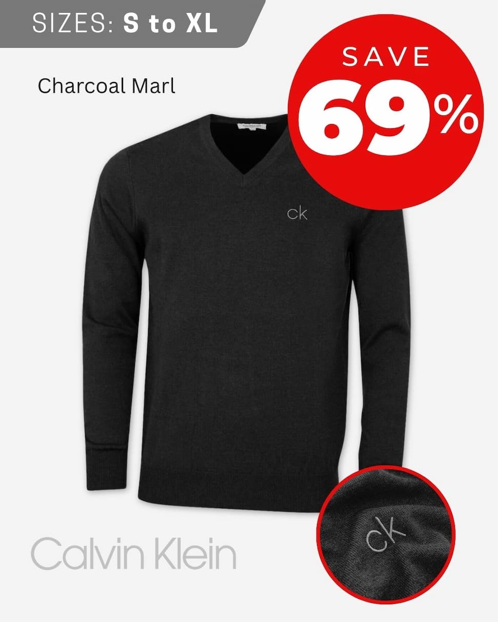 2026 Durable Comfort V-Neck Tour Golf Sweater - Charcoal