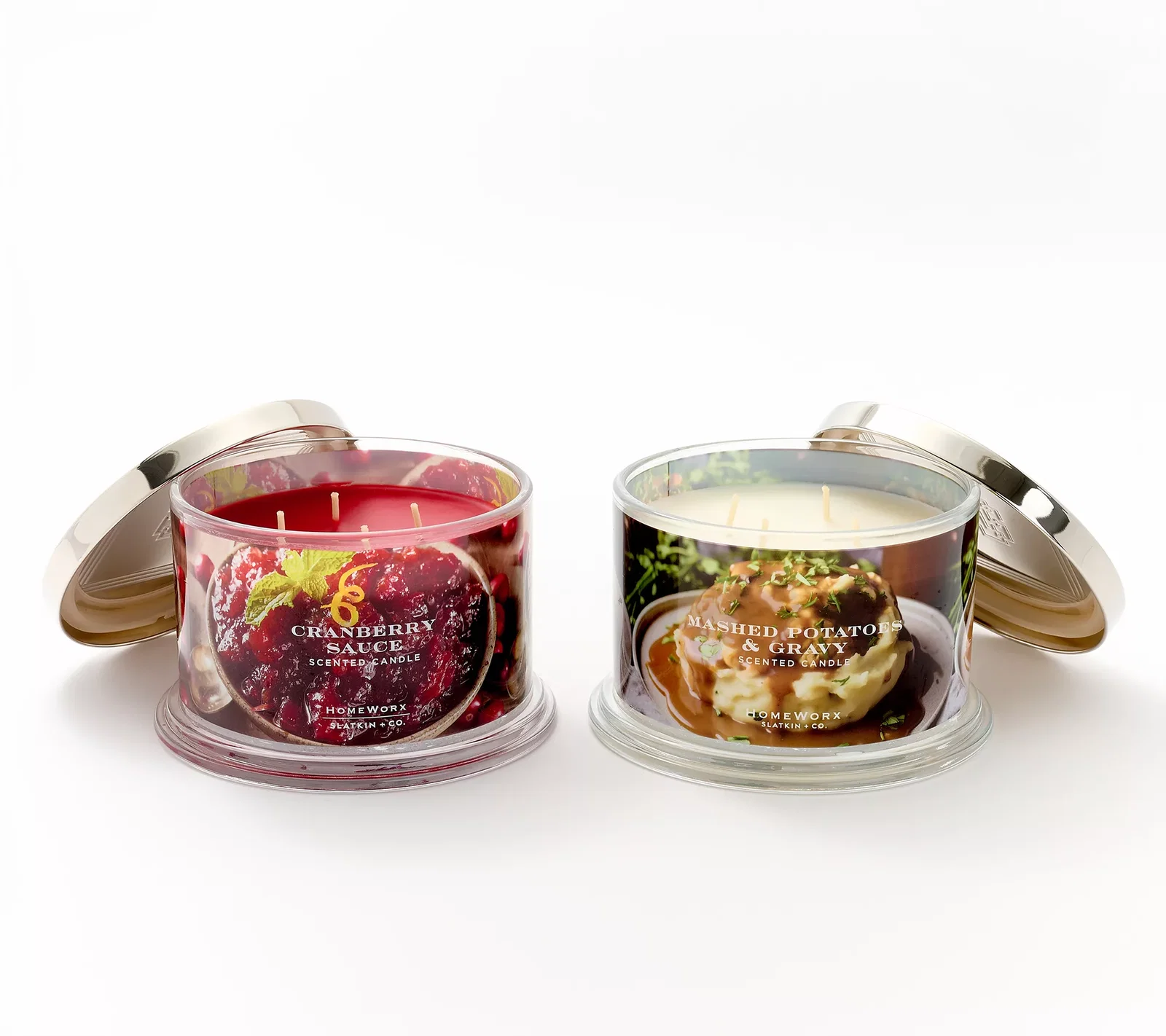 HomeWorx by Slatkin + Co. S/2 18oz Gather & Give Thanks Candles
