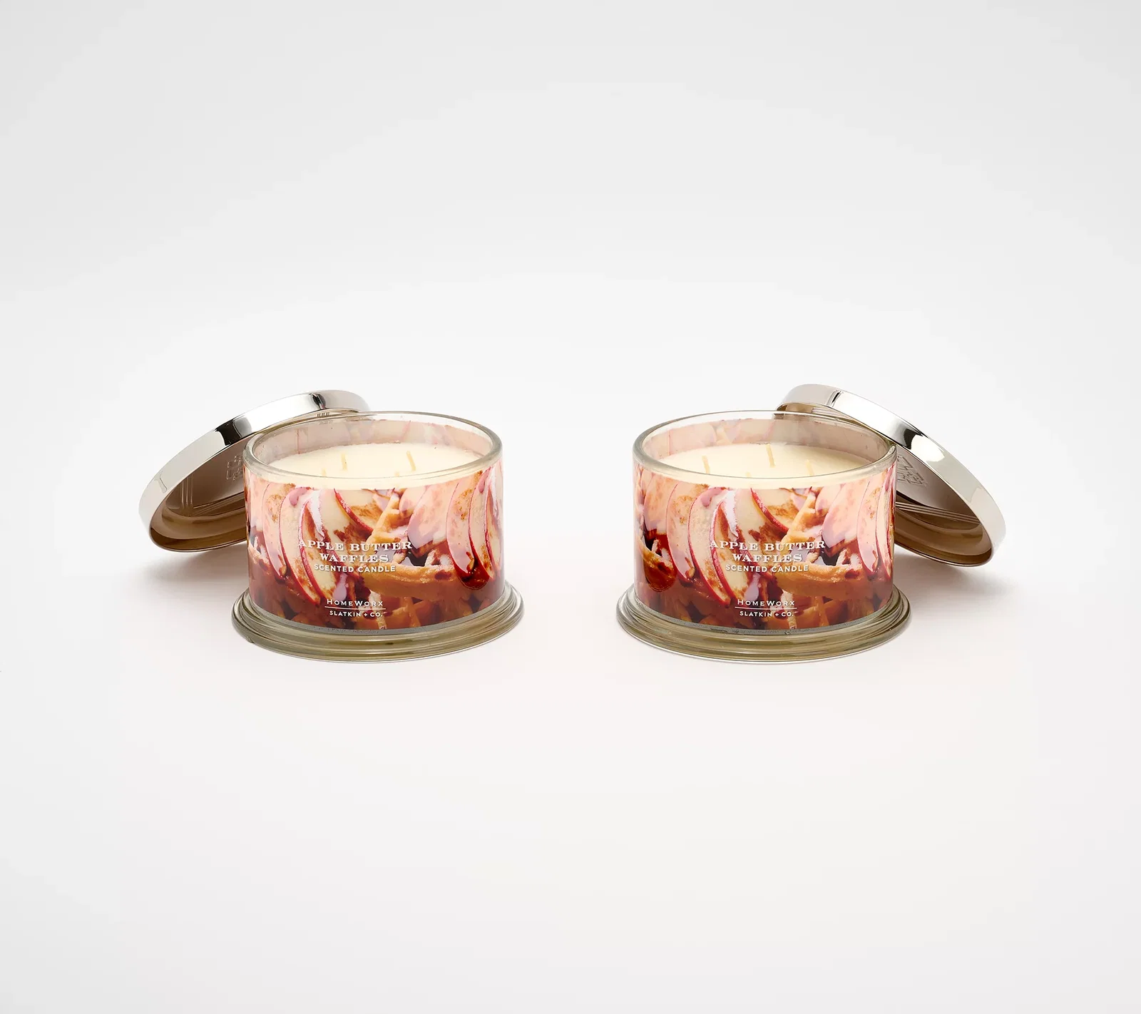 HomeWorx by Slatkin + Co. S/2 18oz Apple Butter Waffles Candles