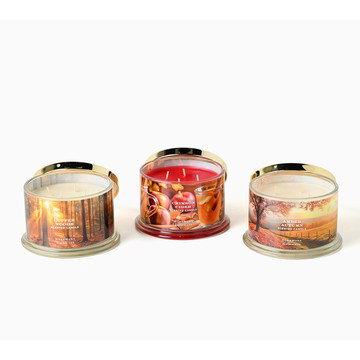 HomeWorx by Slatkin + Co. Set of 3 18oz Colors of Fall Candles