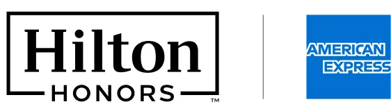 Hilton and Amex Co-brand logo.