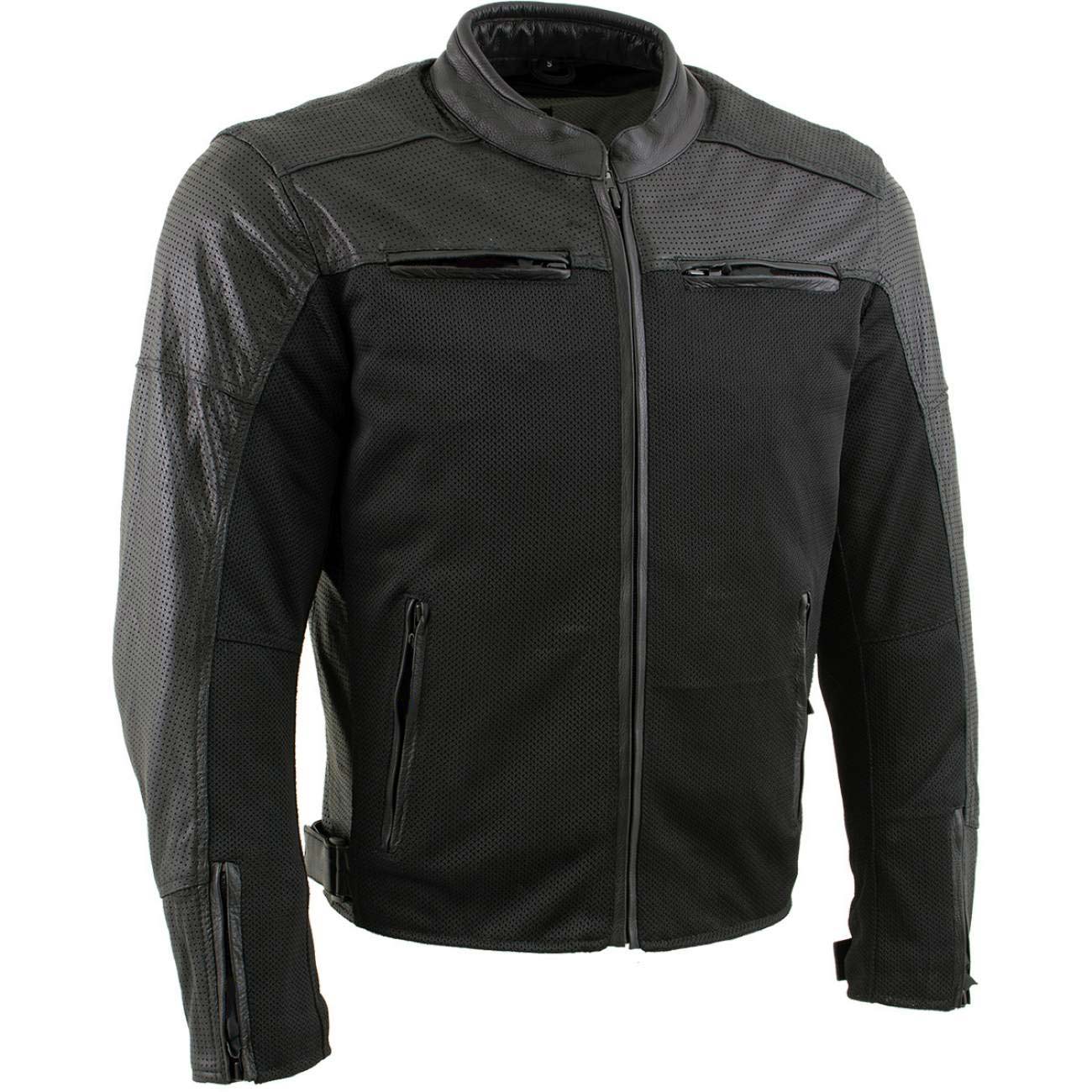 Image of Milwaukee Leather Men's Chaos Black Leather Motorcycle Jacket w/ CE Armor, Reflective Panels, Vents - LKM17022