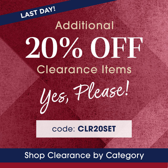 Shop Clearance and Save an Extra 20%