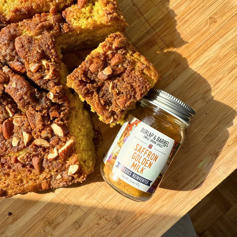 Saffron Golden Milk snacking cake from Burlap and Barrel