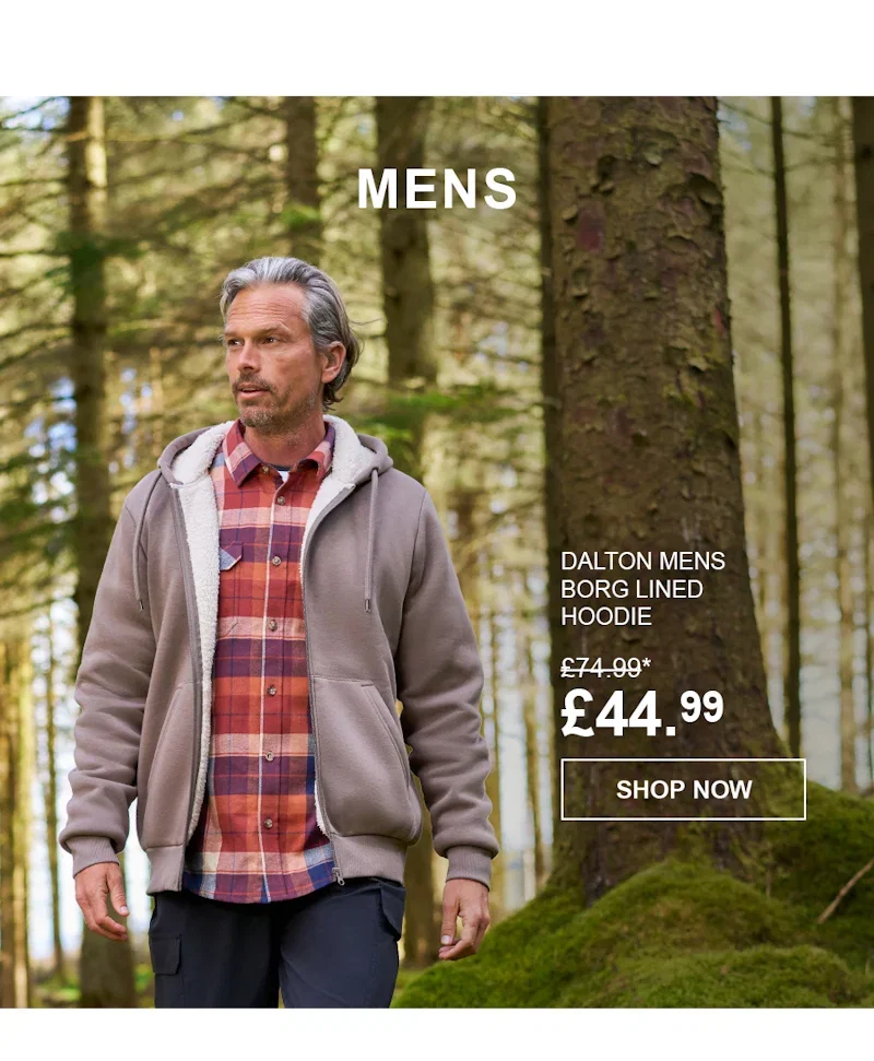 Dalton Mens Borg Lined Hoodie
