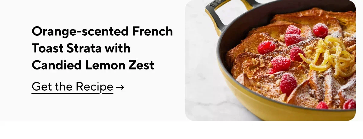 Orange-scented French Toast Strata with Candied Lemon Zest